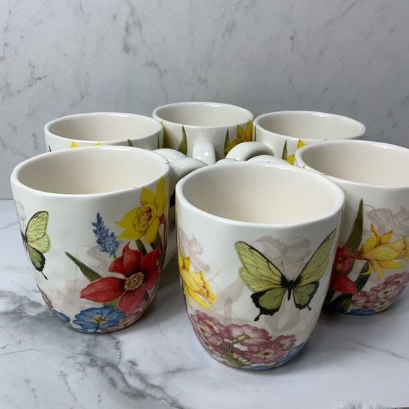 Lot of 6 PIER 1 IMPORTS coffee mugs